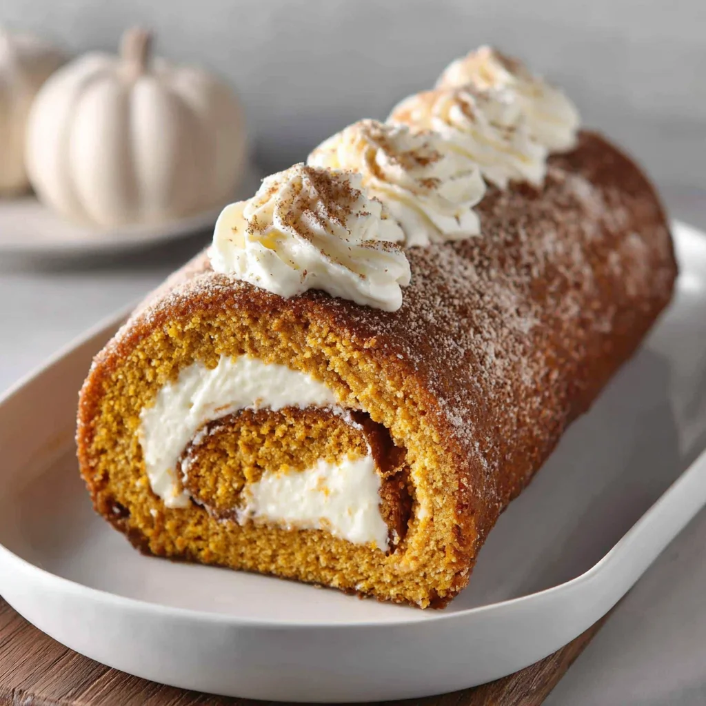 Fall Pumpkin Spice Roll Cake
