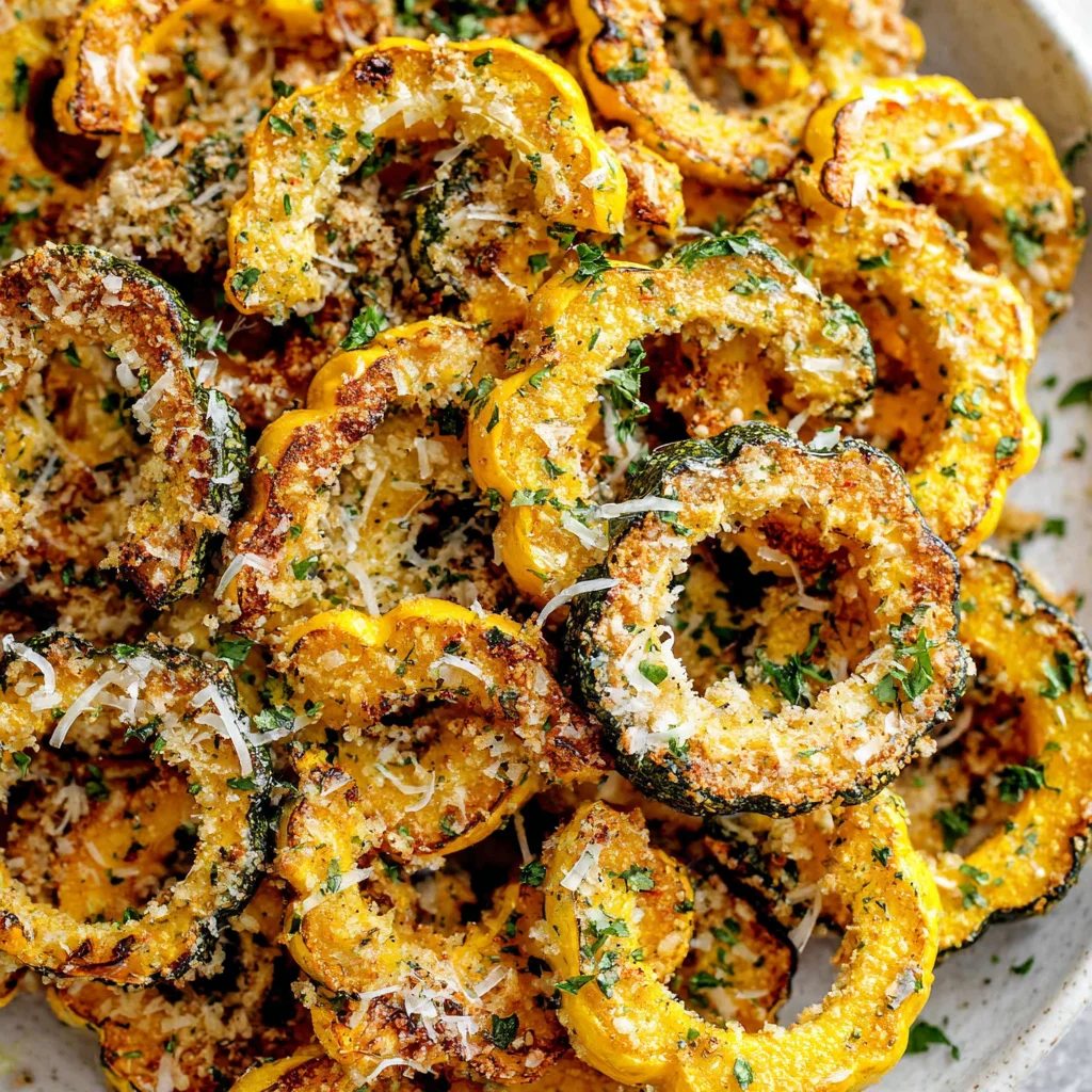 Parmesan Crusted Roasted Delicata Squash