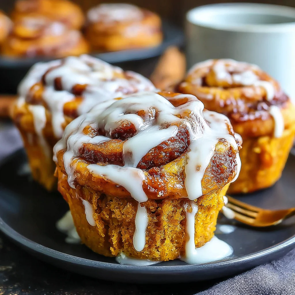 Pumpkin Cinnamon Roll Muffins