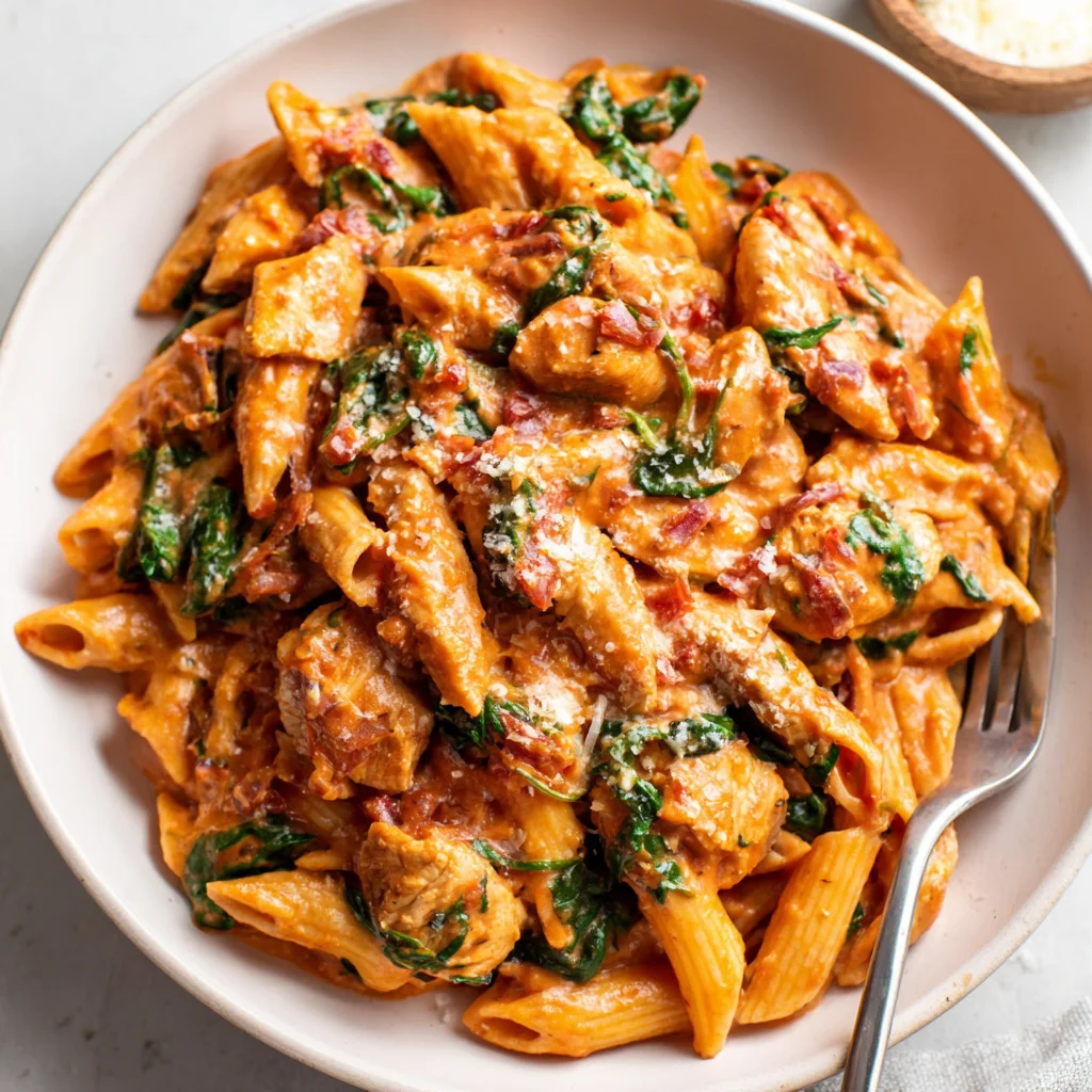 Tomato Spinach Chicken Pasta: A Creamy Dream