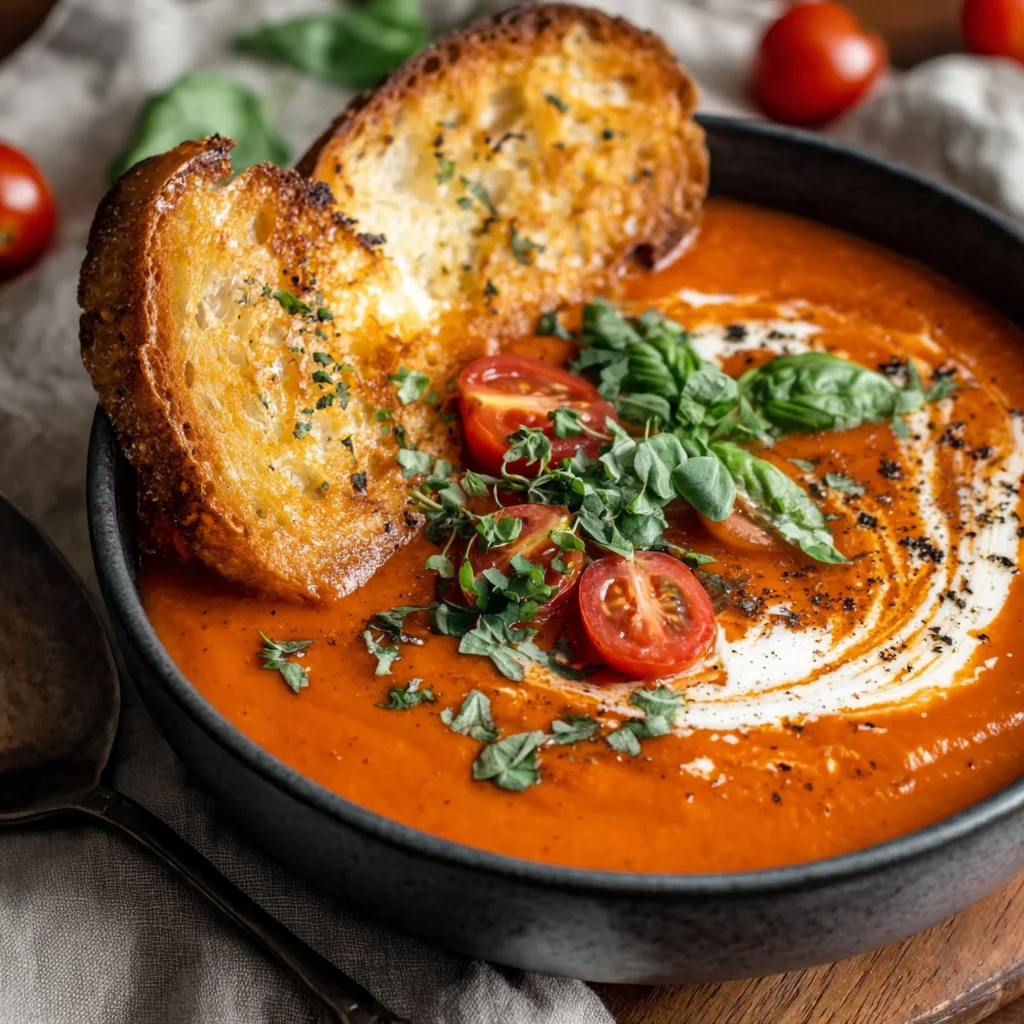 tomato soup with fresh tomatoes