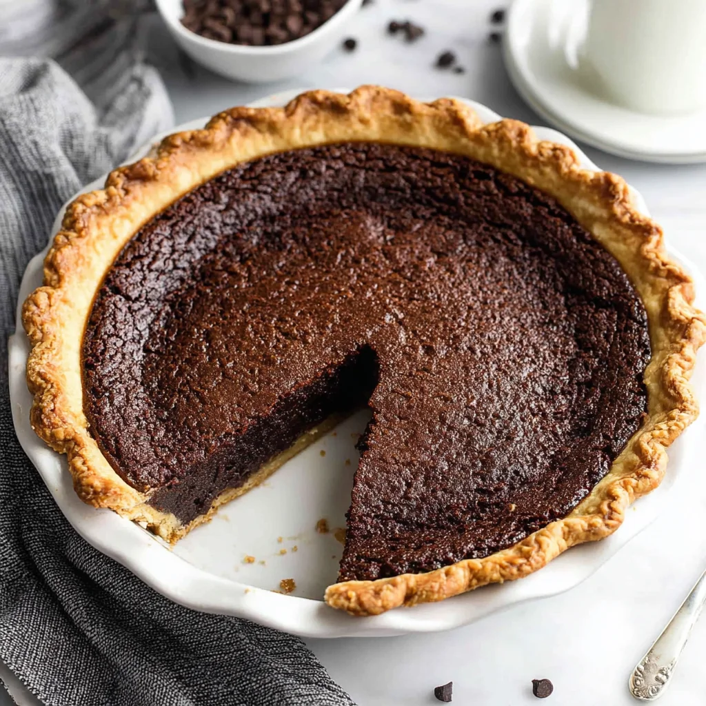 Classic Chocolate Chess Pie with a Buttery Crust