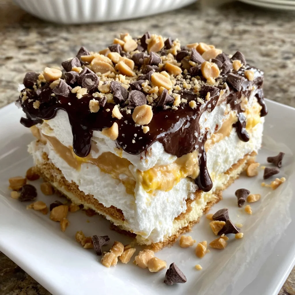 Peanut Butter Chocolate Eclair Cake