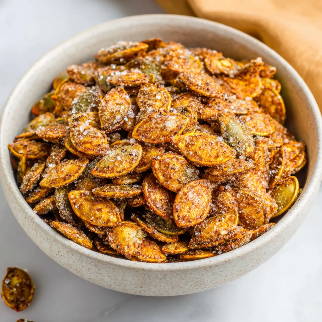 Roasted Pumpkin Seeds with Cinnamon Sugar