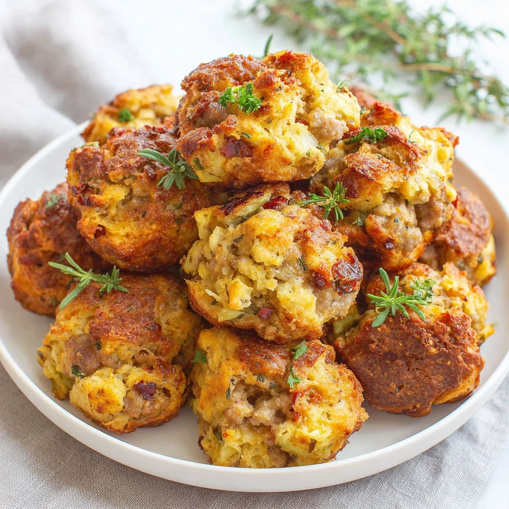 Cheesy Sausage Stuffing Balls: A Flavor Explosion in Every Bite