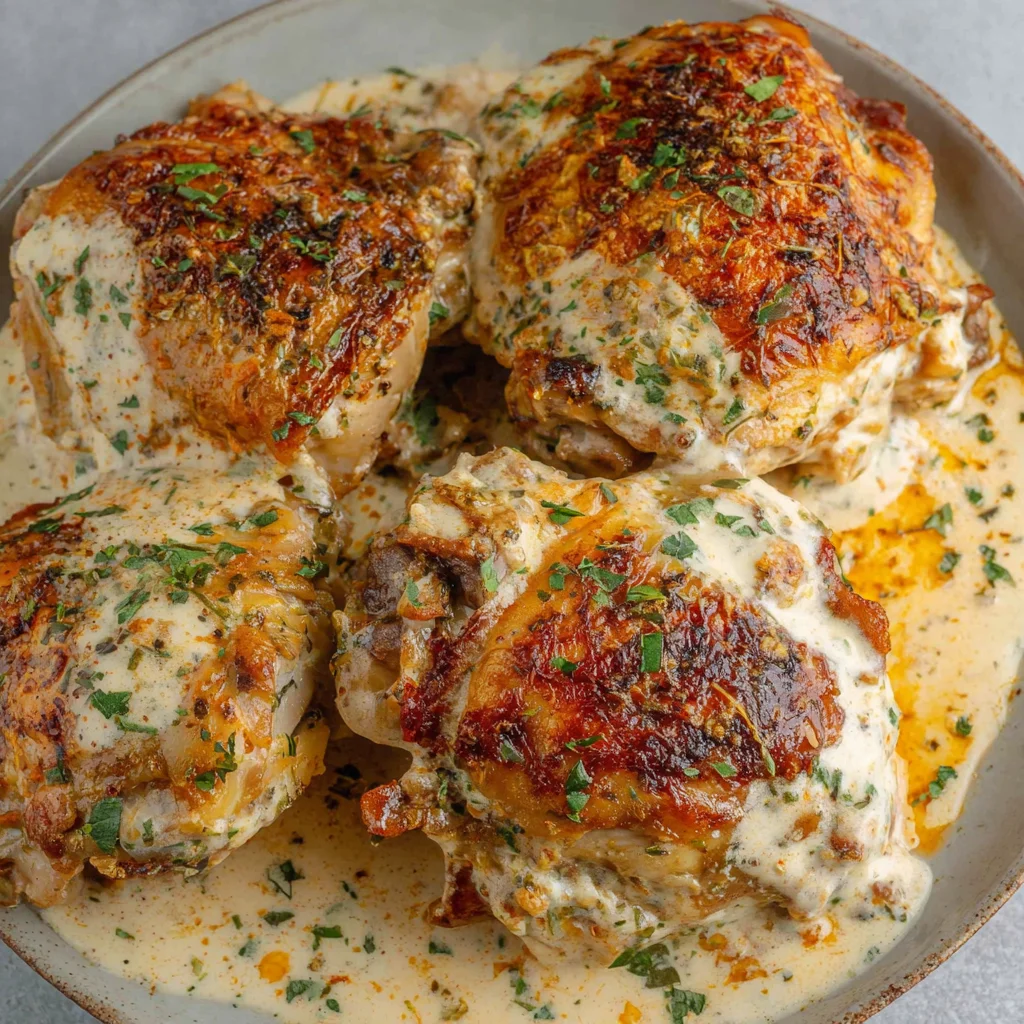 Oven Baked Creamy Chicken Thighs: The Ultimate One-Pan Comfort Dinner