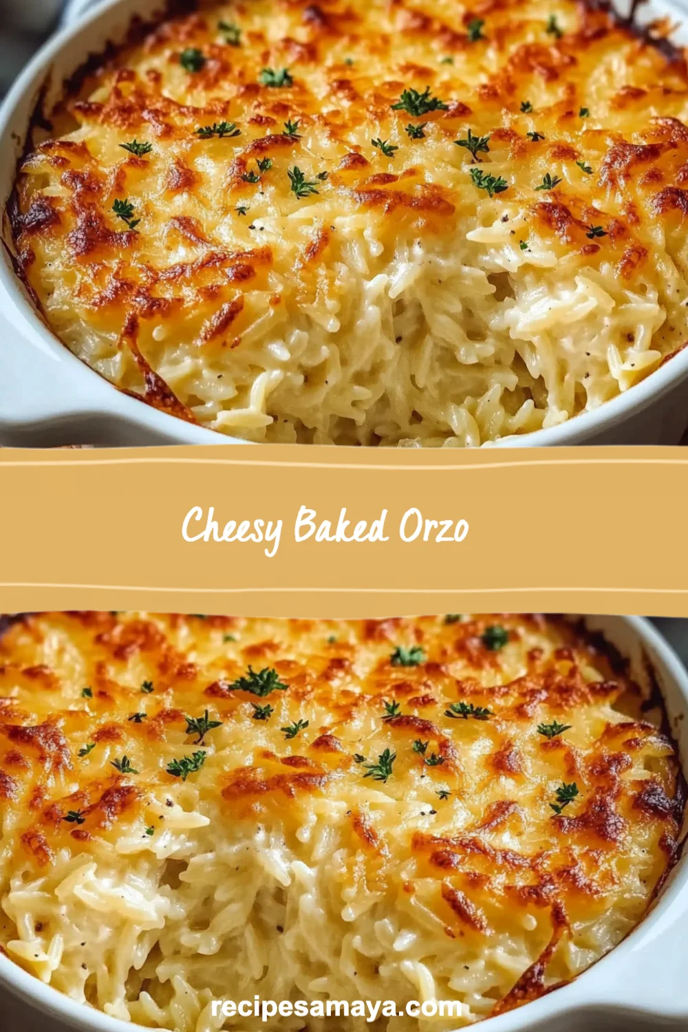 Cheesy Baked Orzo