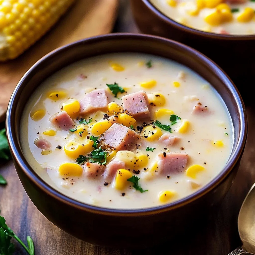 Ham and Potato Corn Chowder Recipe (Creamy and Comforting!)
