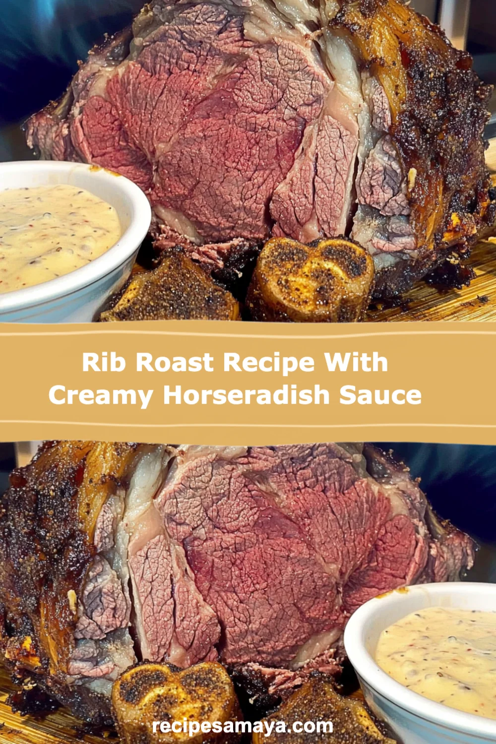 Rib Roast Recipe with Creamy Horseradish Sauce