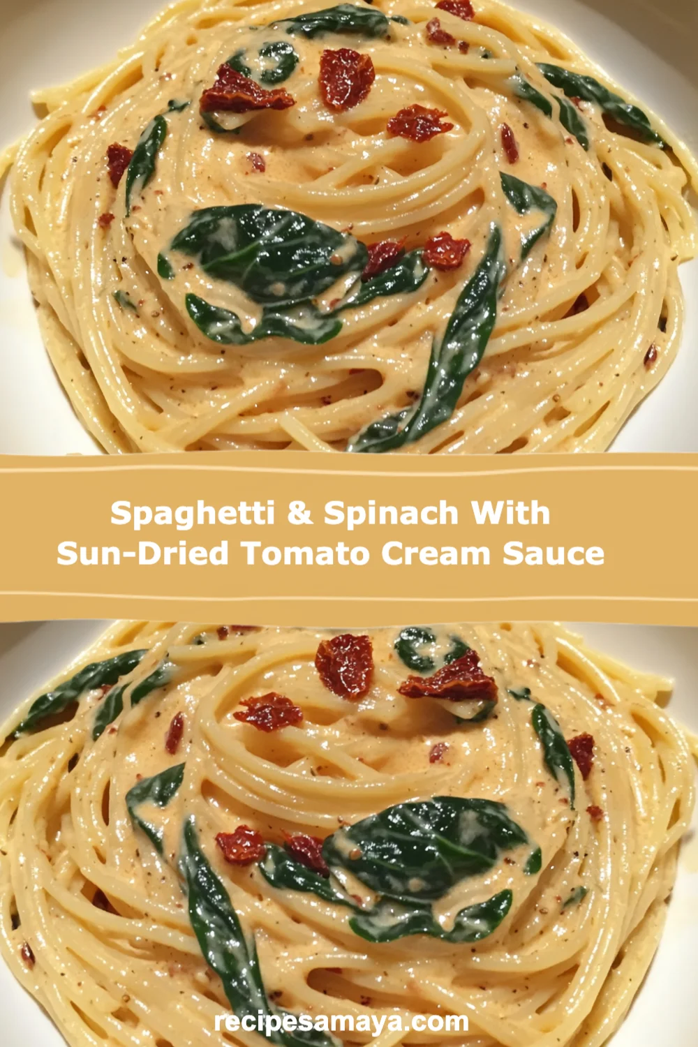 Delicious Spaghetti & Spinach with Sun-Dried Tomato Cream Sauce Ready in 30 Minutes!