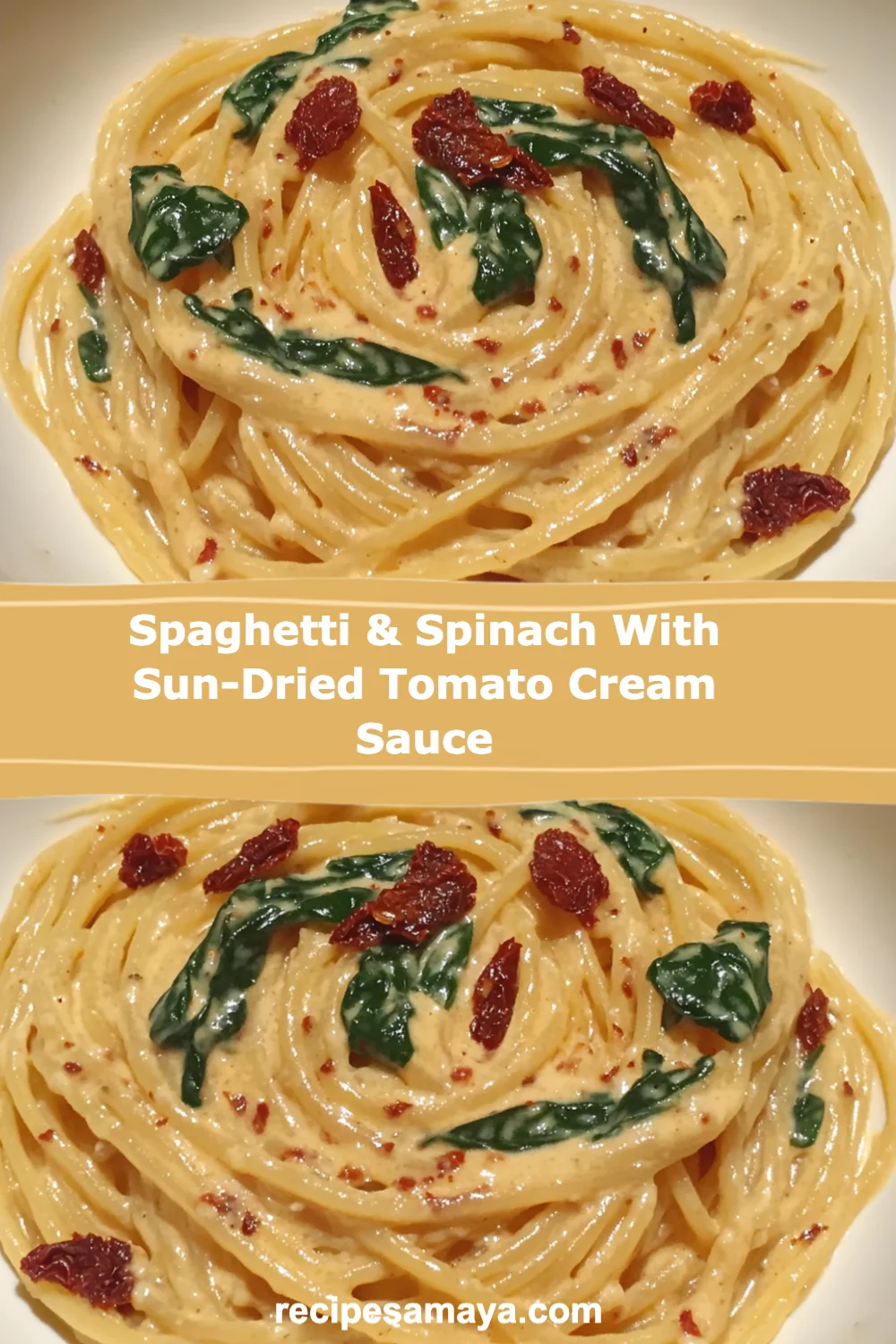 Irresistible Spaghetti & Spinach with Sun-Dried Tomato Cream Sauce Recipe to Impress Everyone!