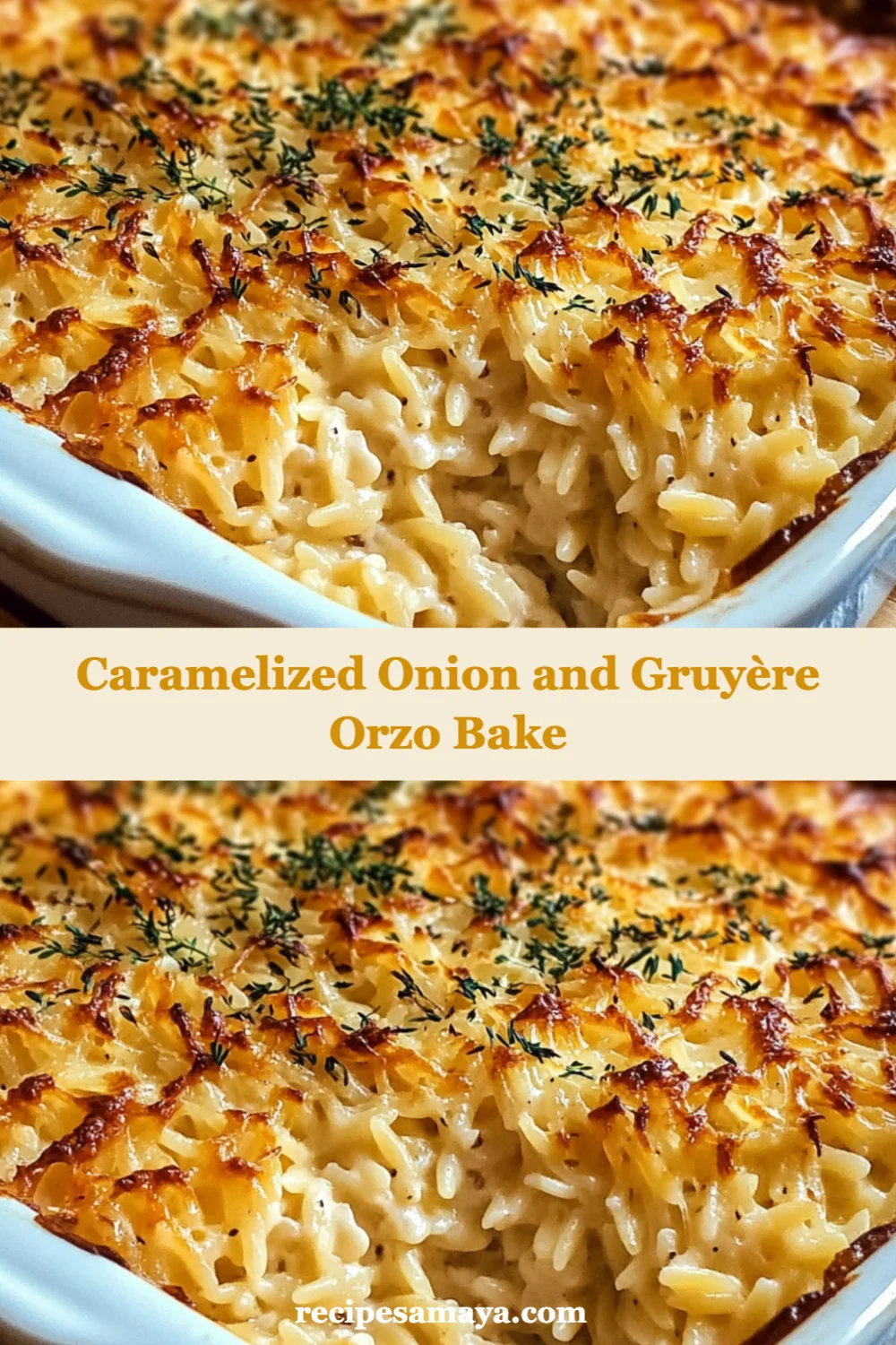 Caramelized Onion and Gruyère Orzo Bake Recipe
