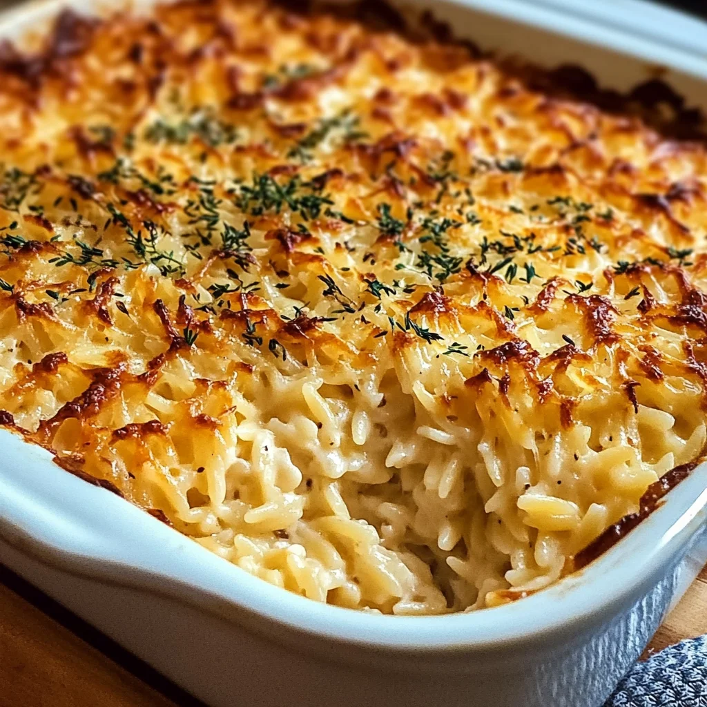 Caramelized Onion and Gruyère Orzo Bake Recipe
