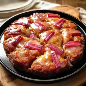 Cardamom Rhubarb Upside-Down Cake Recipe