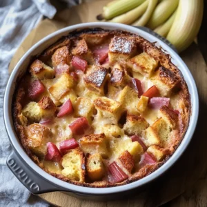 Delicious Rhubarb Bread Pudding Recipe