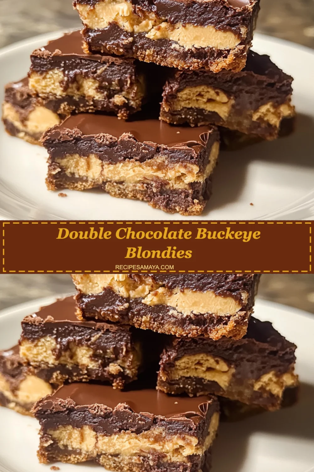 Indulge in Decadence with Double Chocolate Buckeye Blondies: Easy Recipe Inside!