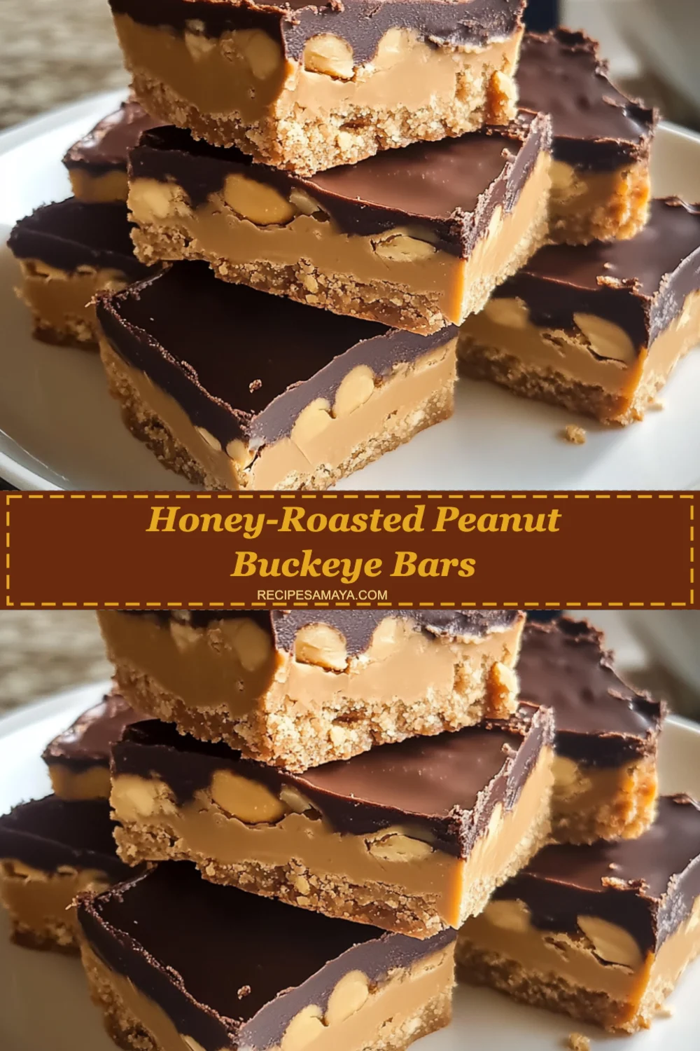 Irresistible Honey-Roasted Peanut Buckeye Bars - No Bake and Perfect for Every Occasion!