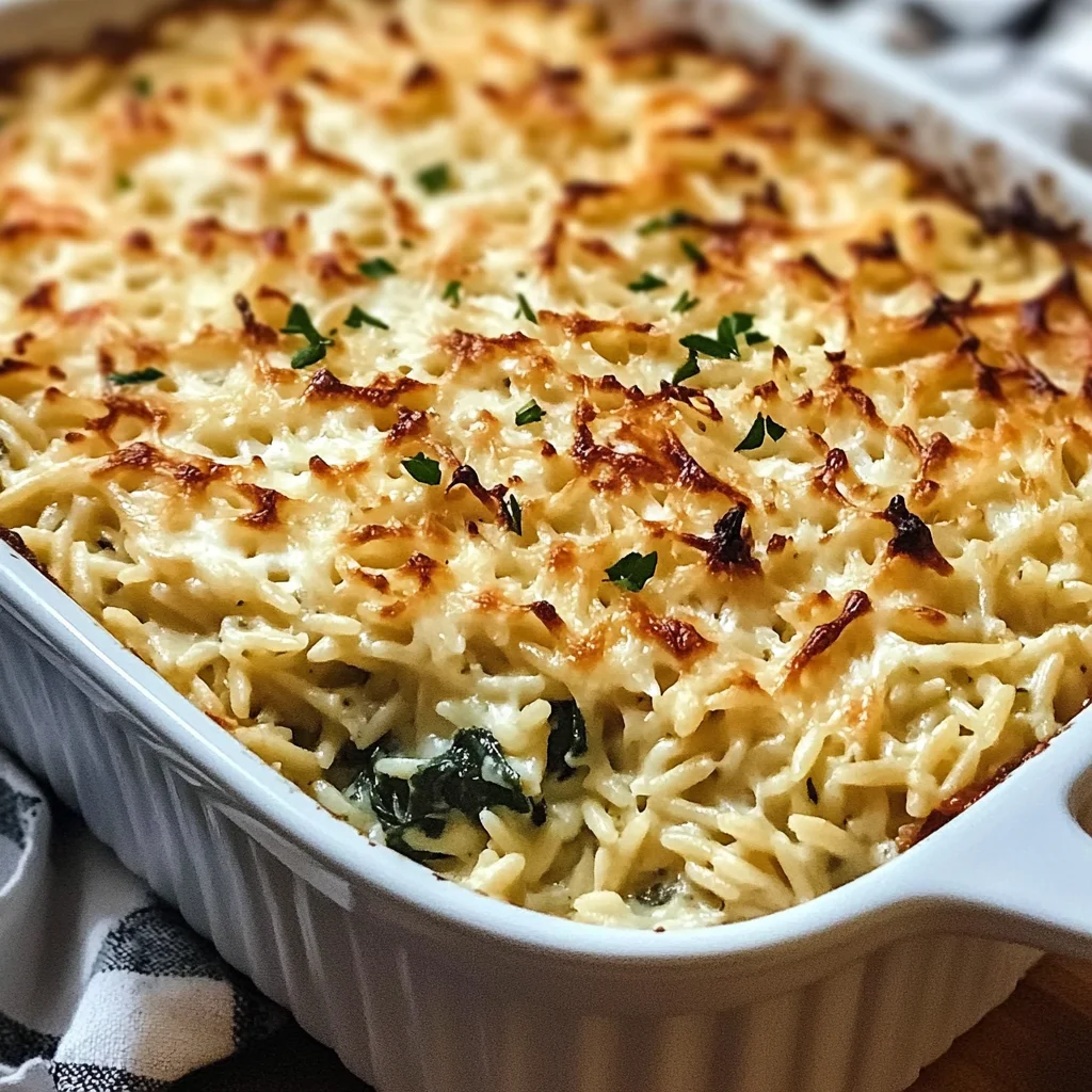 Mediterranean Spinach & Feta Orzo Bake Recipe