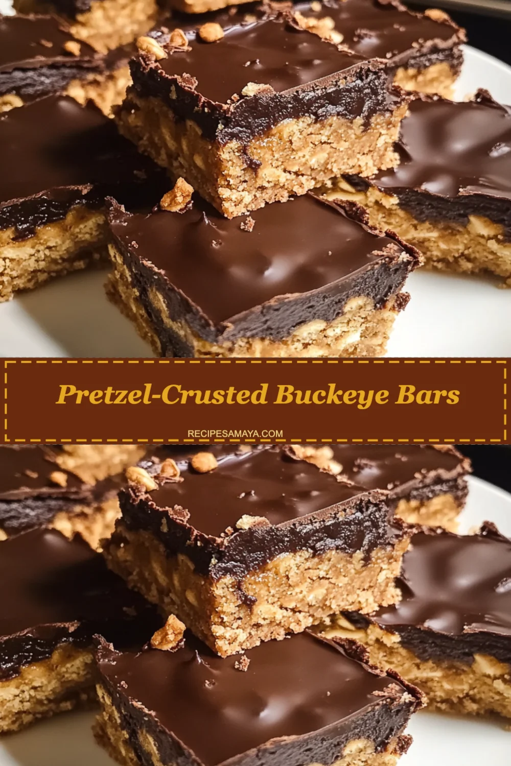 Irresistible Pretzel-Crusted Buckeye Bars: Sweet and Salty Dessert Delight!