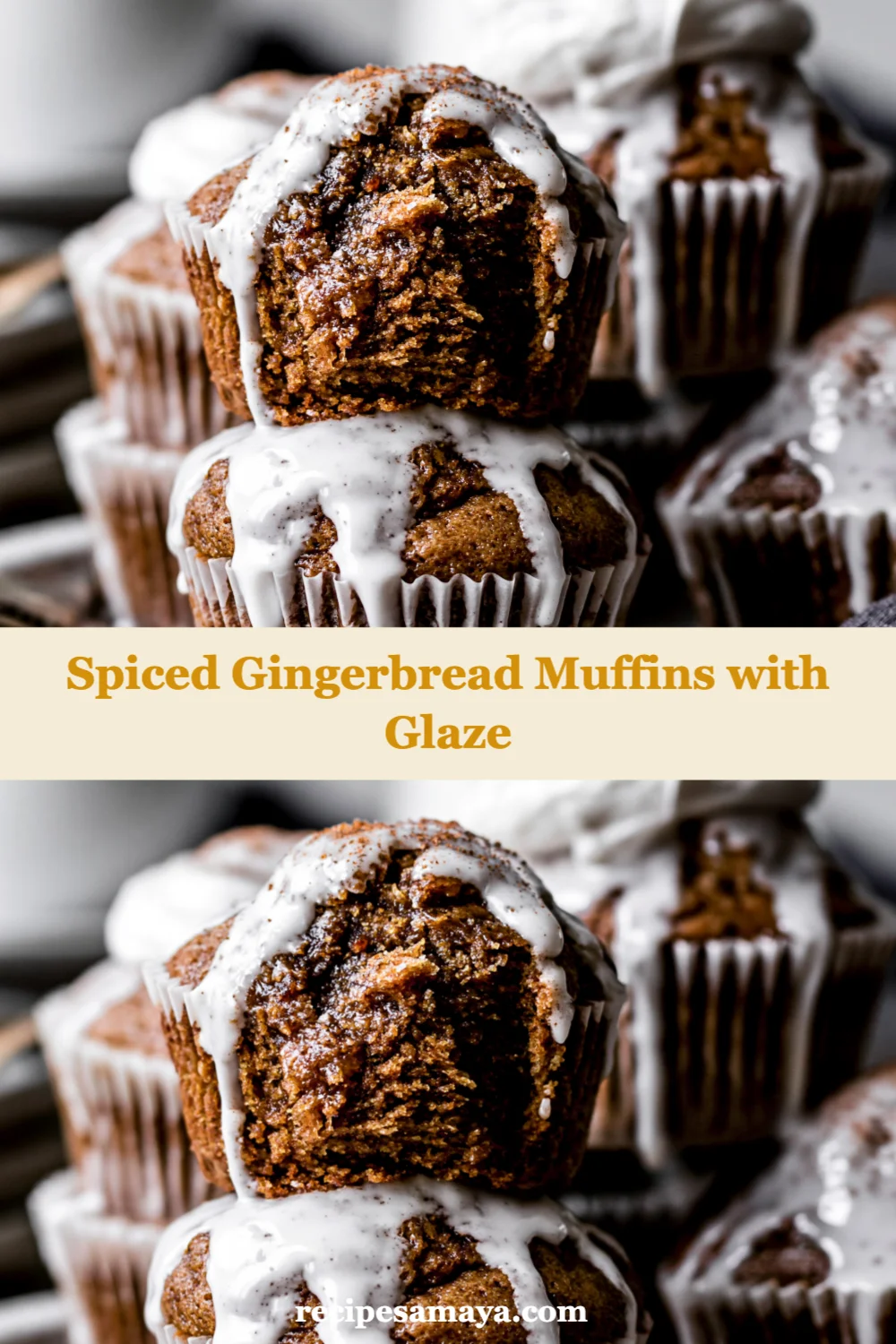 Irresistible Spiced Gingerbread Muffins with Glaze – Perfect for Cozy Fall Mornings!