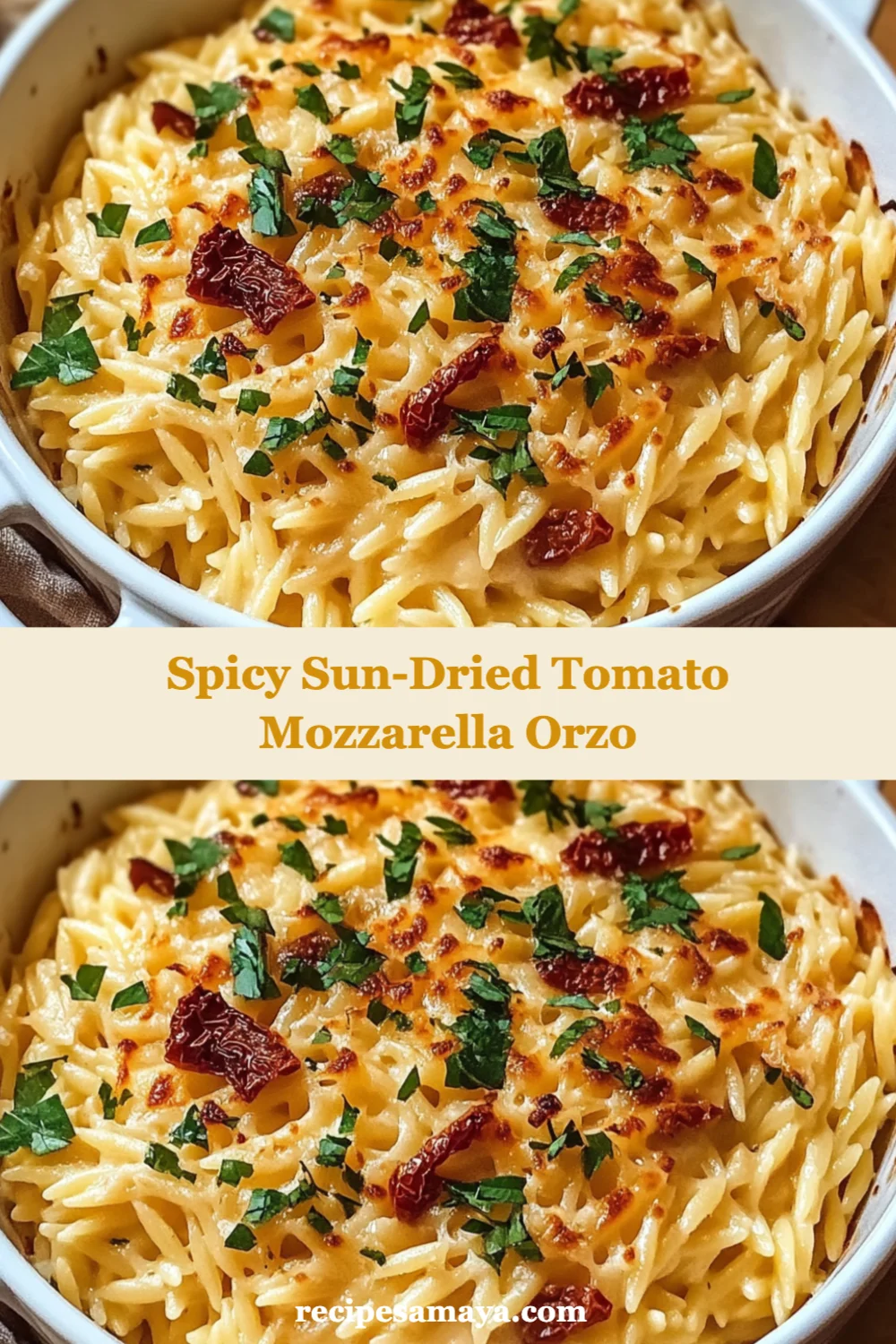Spicy Sun-Dried Tomato Mozzarella Orzo Recipe