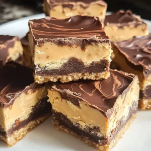 White Chocolate Marbled Buckeye Bars Recipe