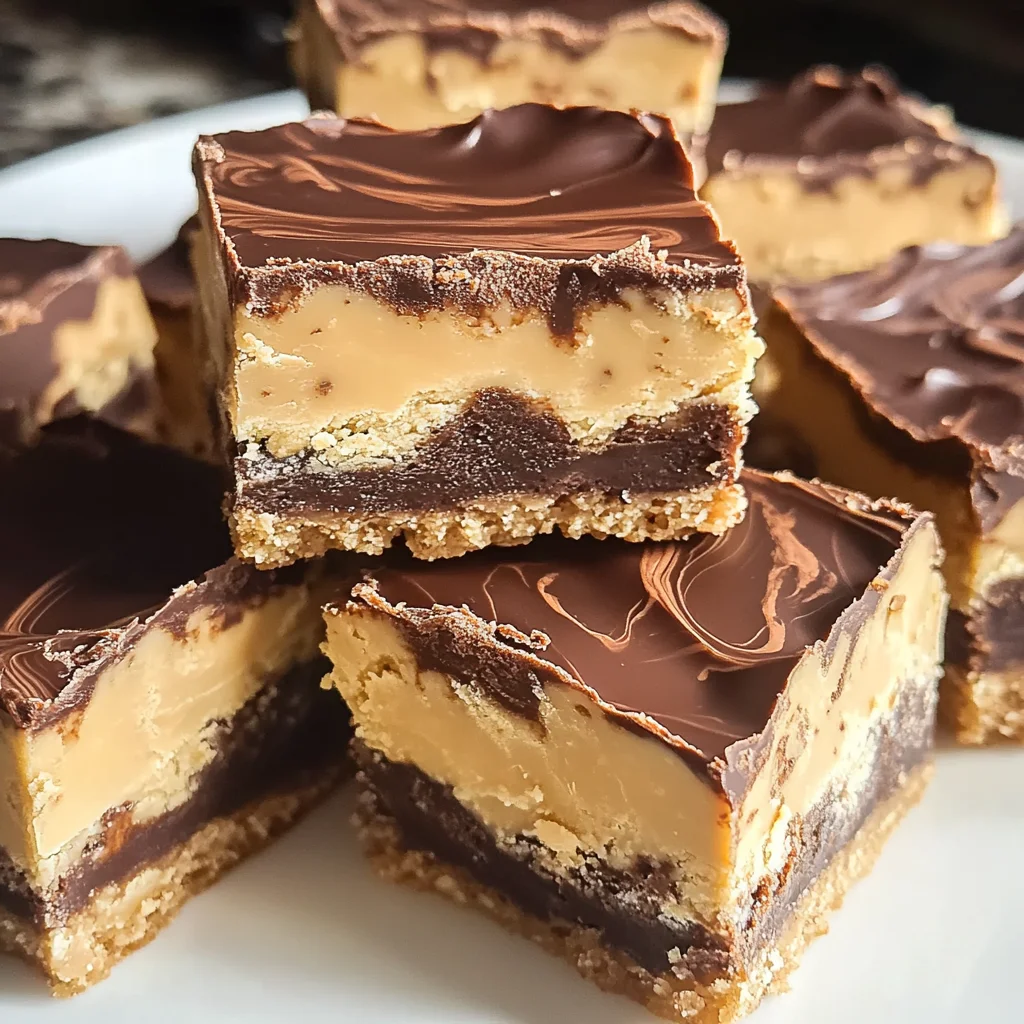 White Chocolate Marbled Buckeye Bars Recipe